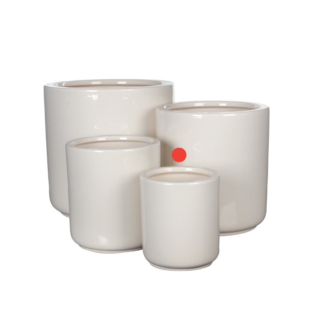 Lars pot round white - h16xd14cm image