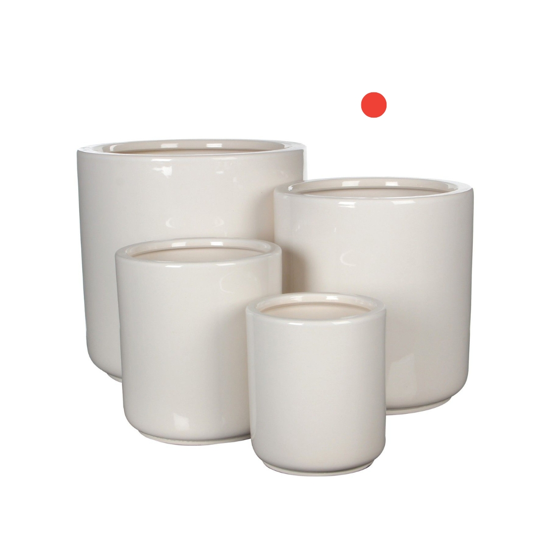 Lars pot round white - h29xd29cm