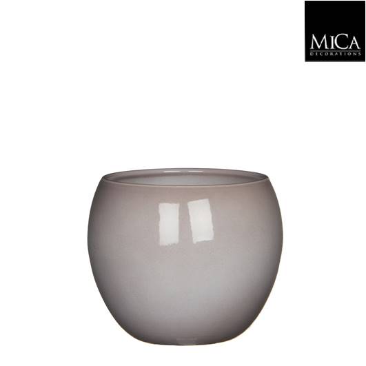 MONET POT ROUND TAUPE SHINY - H 13,5  X  D 15,5 CM image