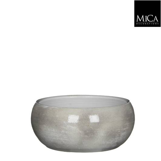 LESTER BOWL ROUND L. GREY - H 12  X  D 28 CM 