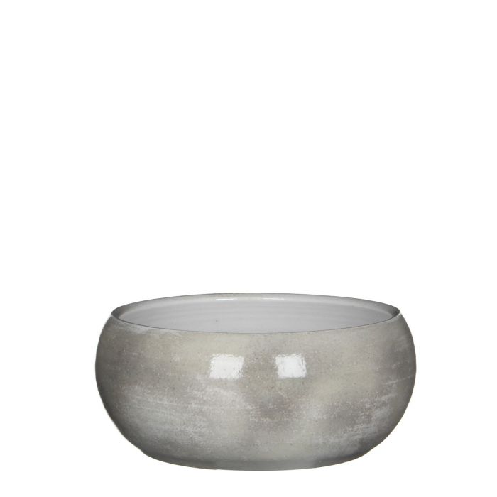 LESTER BOWL ROUND D. GREY - H 12   X  D 28 CM