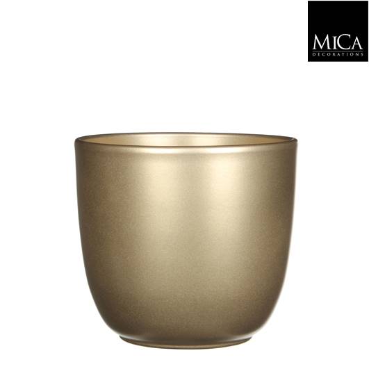 TUSCA POT ROUND GOLD - H 14  X  D 14,5 CM