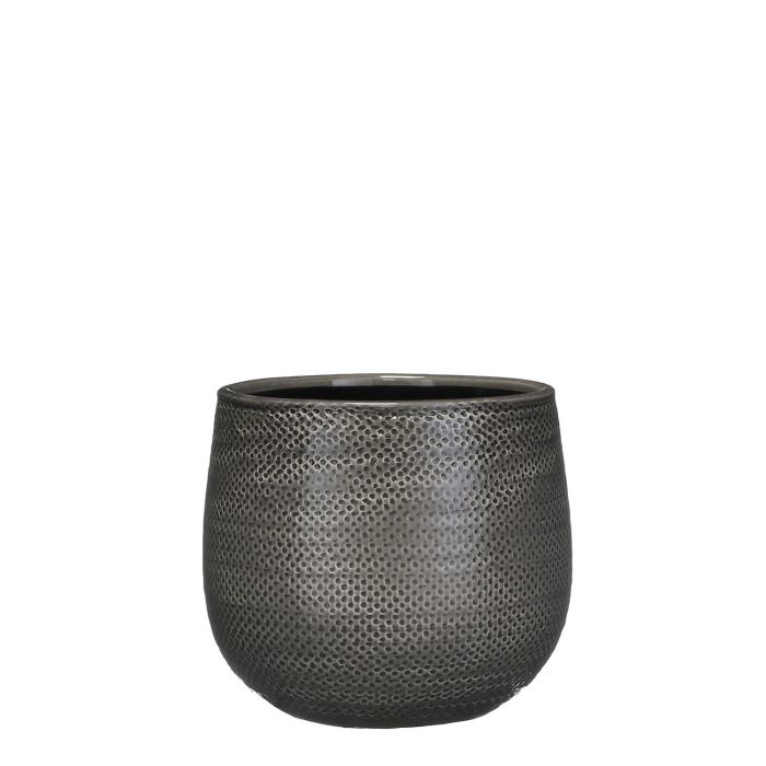 Gabriel pot round grey - h19xd21cm