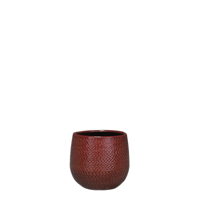 Gabriel pot round bordeaux - h12xd14cm