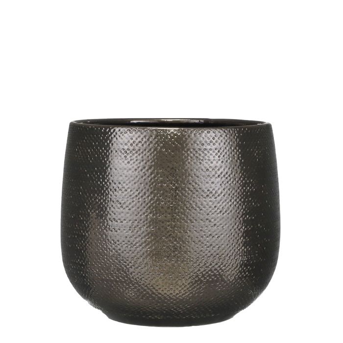 GABRIEL POT ROUND BRONZE - H 25 X D 29 CM  