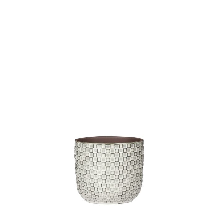 Daan pot round white - h11xd12cm
 image