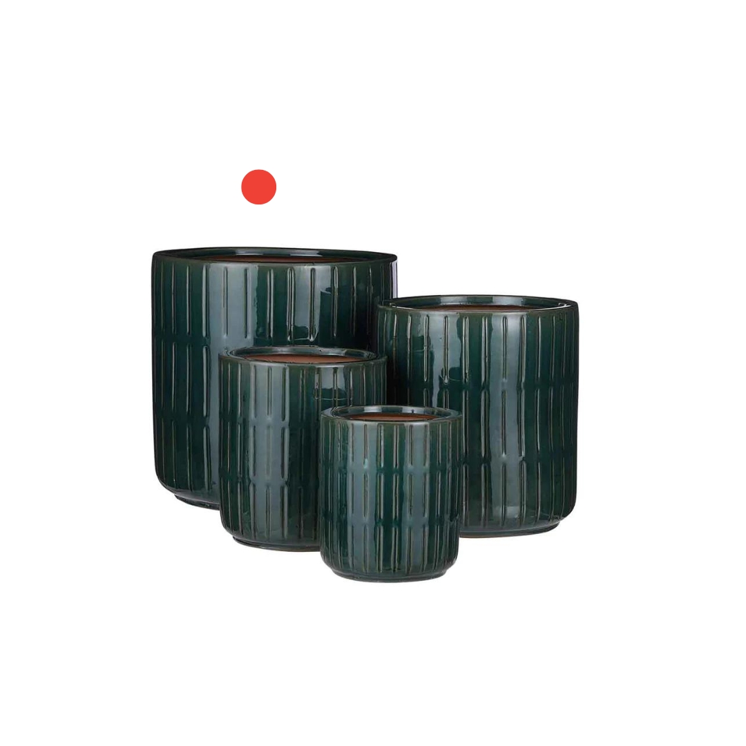 Lars pot round d. green - h29xd29cm