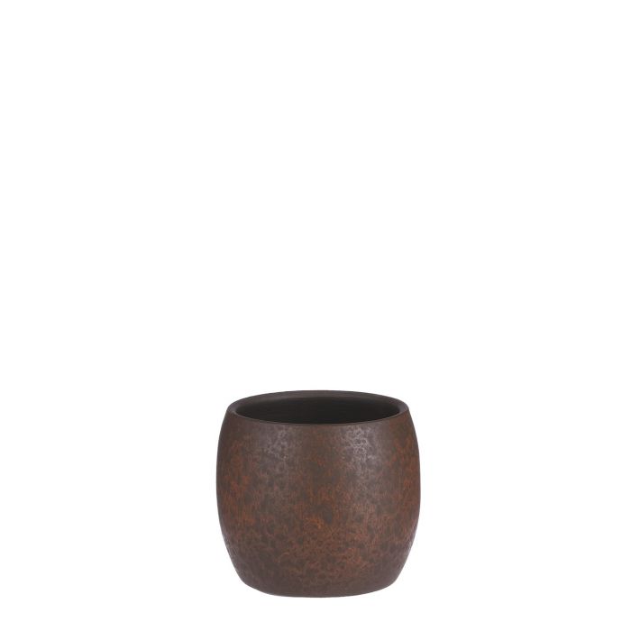 Lester pot round rust stone - h14xd16cm
