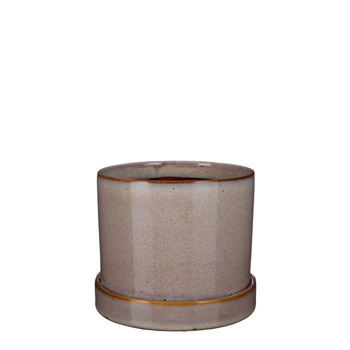 Inger pot with saucer grey - h14,5xd16,5cm
 image