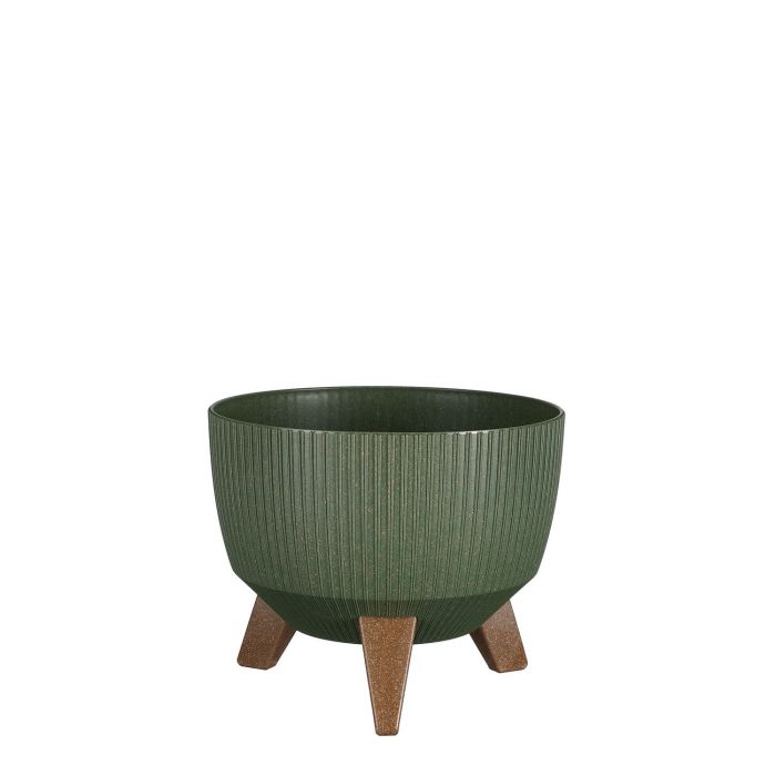 Doppio bowl on stand green FSC Mix - h15xd24cm
