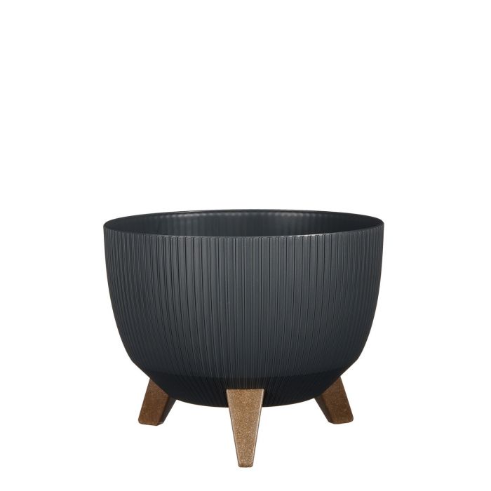 Doppio bowl on stand black FSC Mix - h18xd29cm
