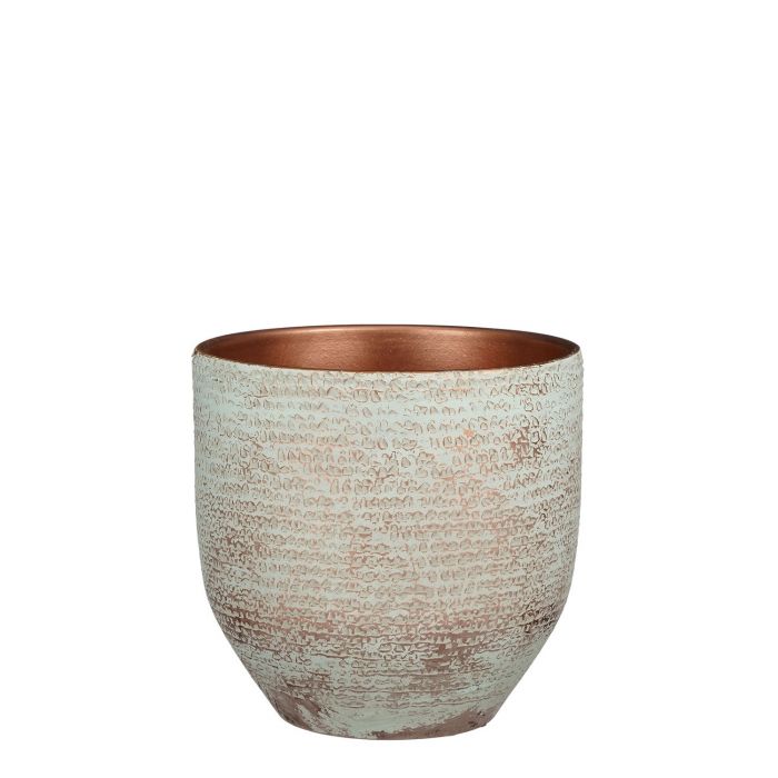 Carrie pot round copper metallic - h22xd24cm
 image