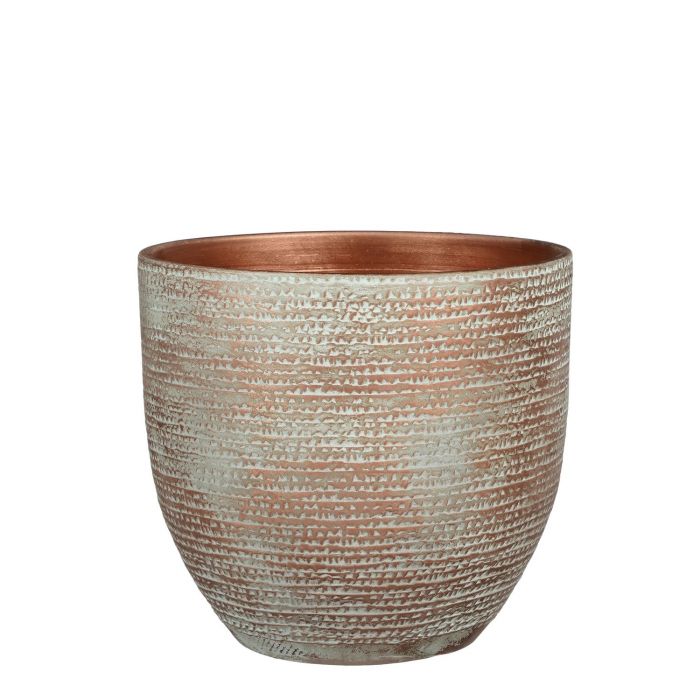 Carrie pot round copper metallic - h26xd29cm image