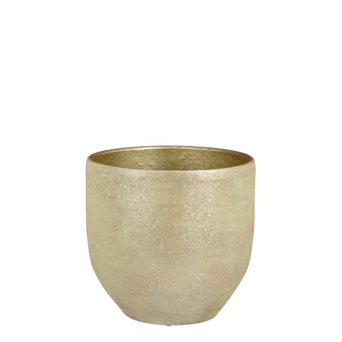 Carrie pot round champagne rustic - h18xd20cm
