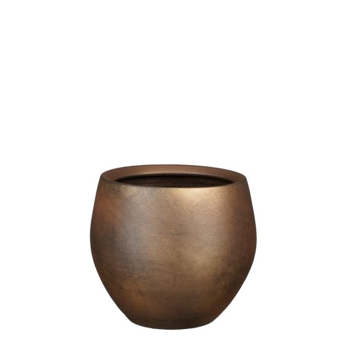 Esta pot round copper metallic - h18xd20cm
