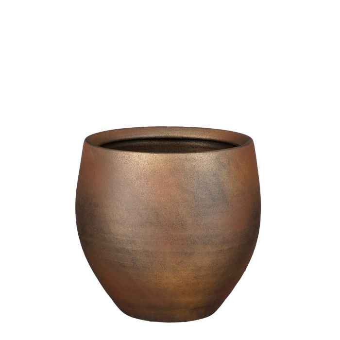 Esta pot round copper metallic - h20xd23cm
