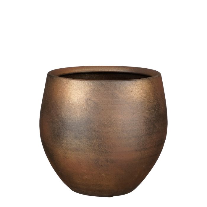 Esta pot round copper metallic - h23xd26cm
