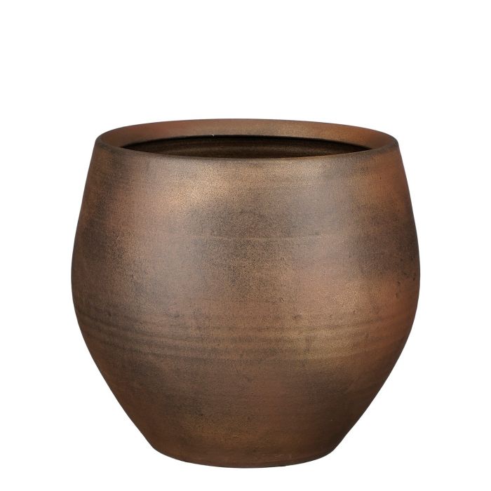 Esta pot round copper metallic - h25xd29cm
