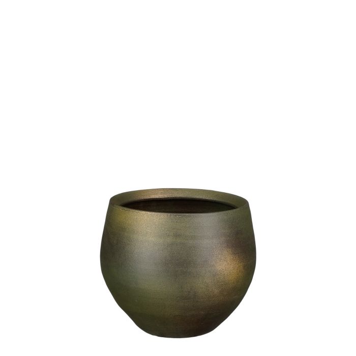 Esta pot round d. green metallic - h15xd18cm
 image