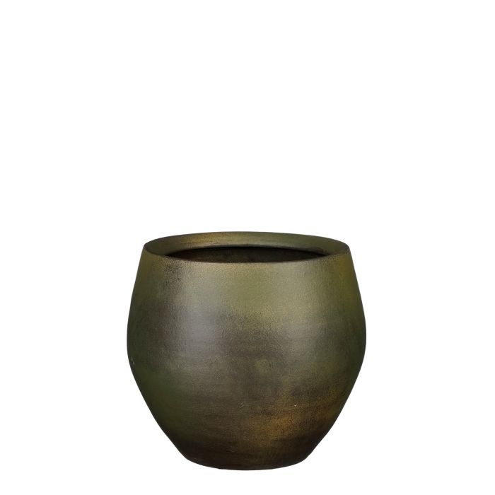 Esta pot round d. green metallic - h18xd20cm
 image