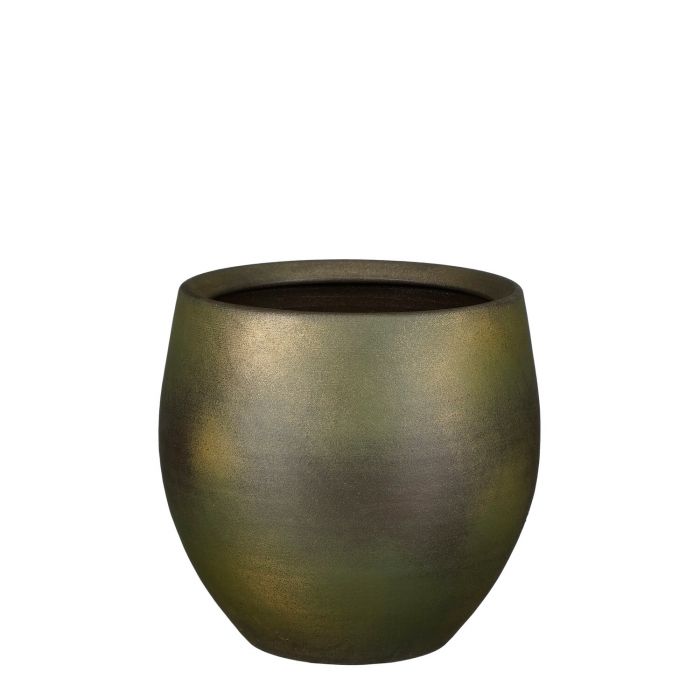 Esta pot round d. green metallic - h20xd23cm
 image