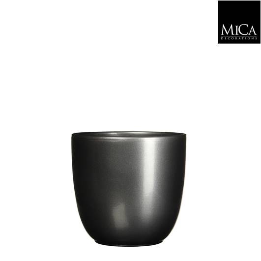 TUSCA POT ROUND ANTHRACITE - H16 X D 17 CM