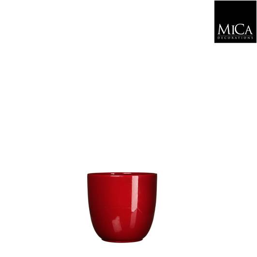 TUSCA POT ROUND D. RED - H 7,5  X  D 8,5 CM