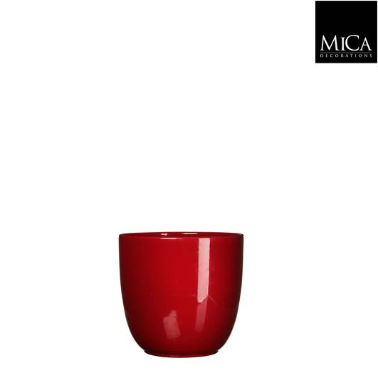 TUSCA POT ROUND D. RED - H 11  X  D 12 CM