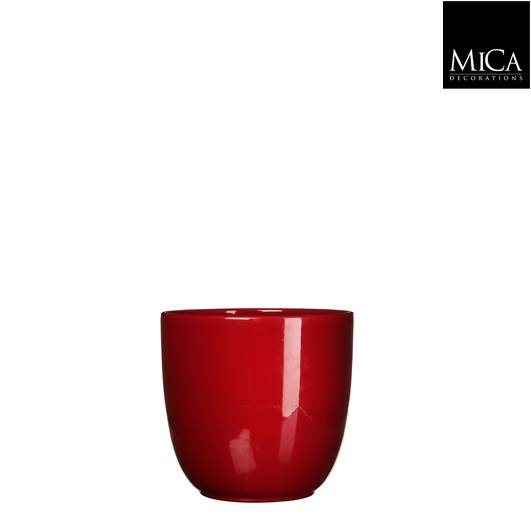 TUSCA POT ROUND D. RED - H 13  X  D 13,5 CM