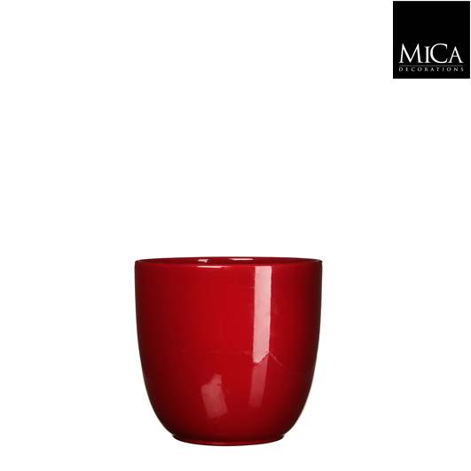 TUSCA POT ROUND D. RED - H 14  X  D 14,5 CM