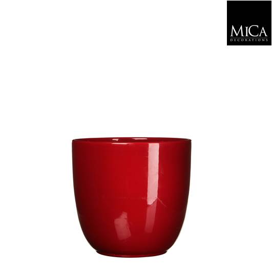 TUSCA POT ROUND D. RED - H 16  X  D 17 CM