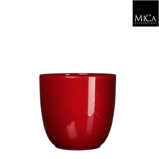 TUSCA POT ROUND D. RED - H 18,5  X  D 19,5 CM