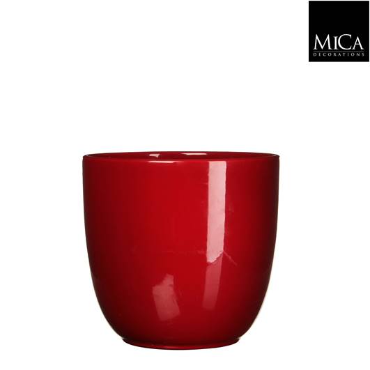 TUSCA POT ROUND D. RED - H 20 X D 22.5 CM