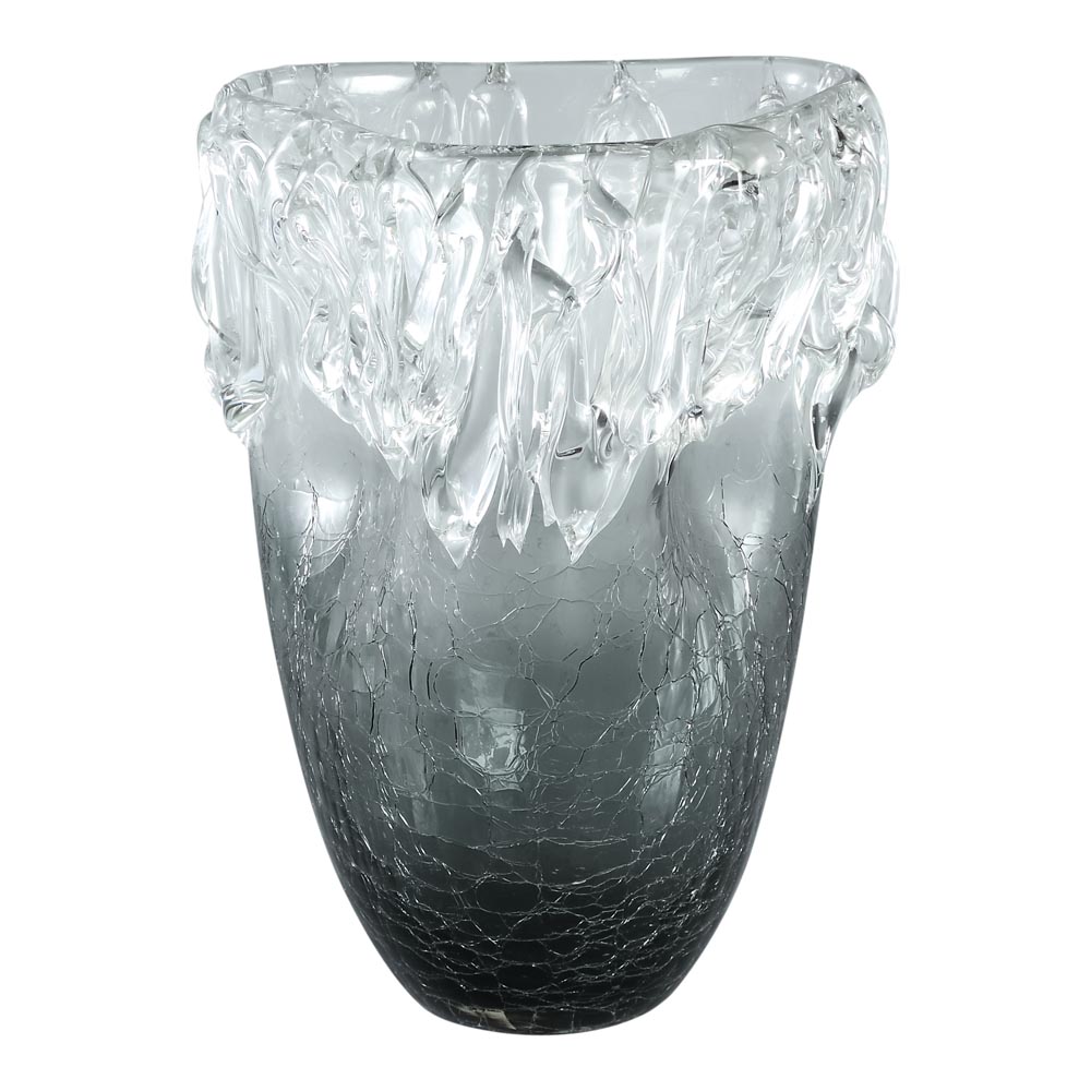 Yula Grey glass vase bombey icicle S image