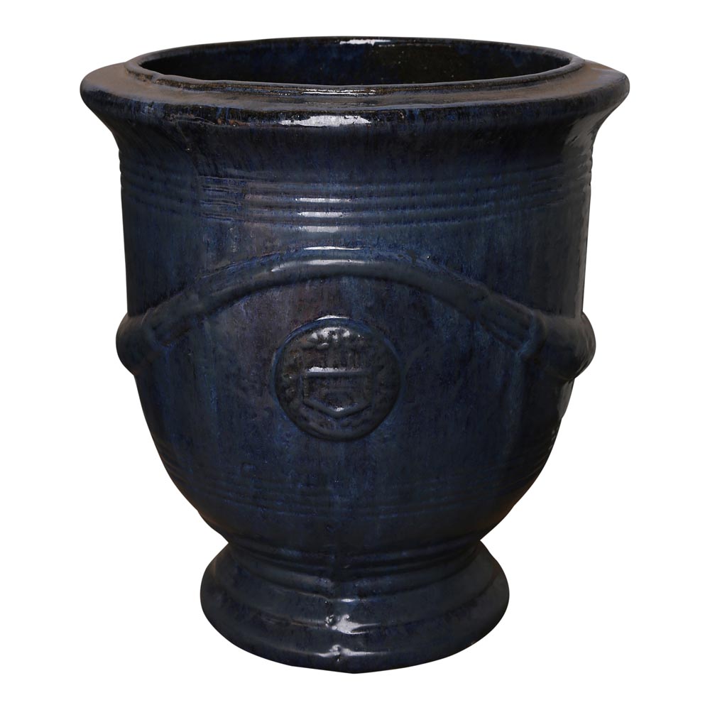 Izy Blue ceramic pot medici round S