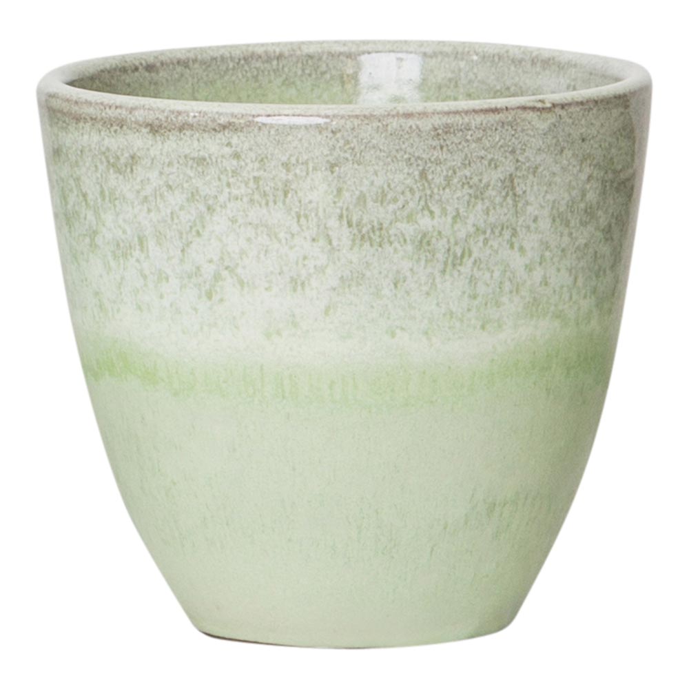 Kacie Green glazed terracotta pot bombey low L