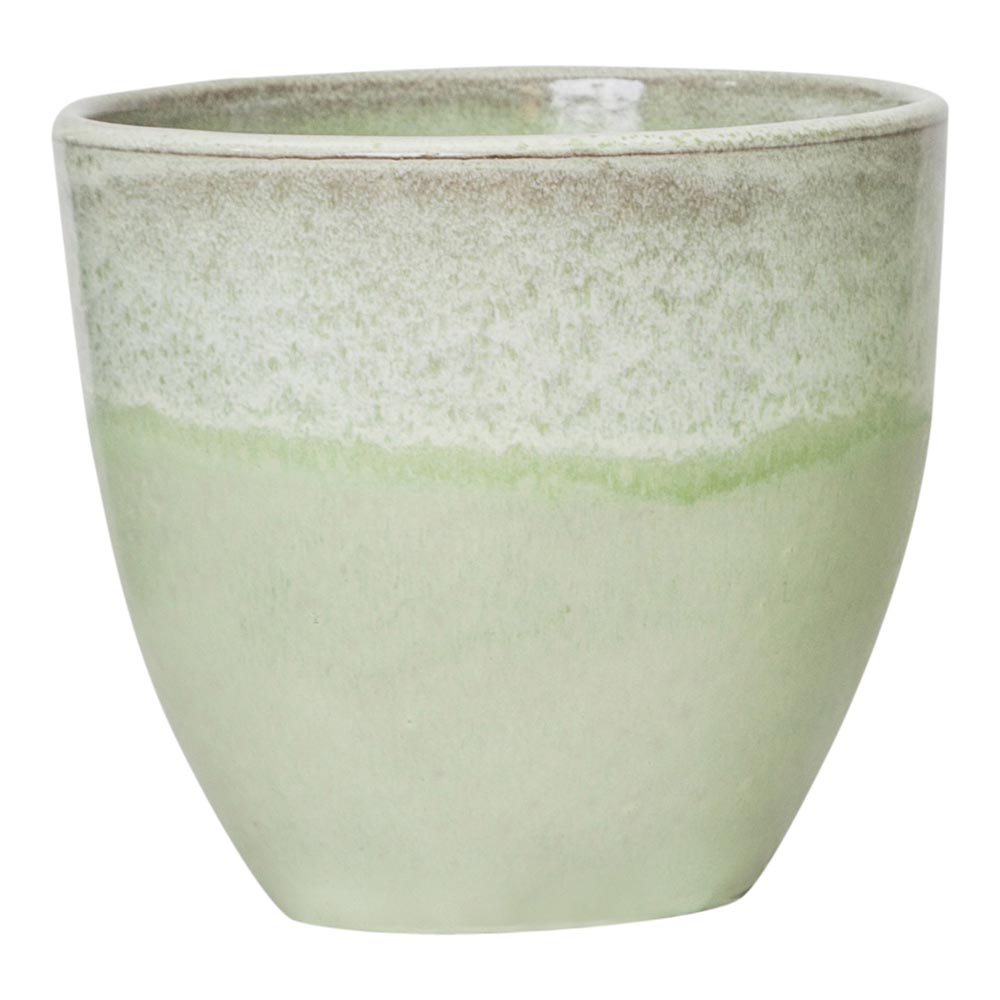 Kacie Green glazed terracotta pot bombey high L