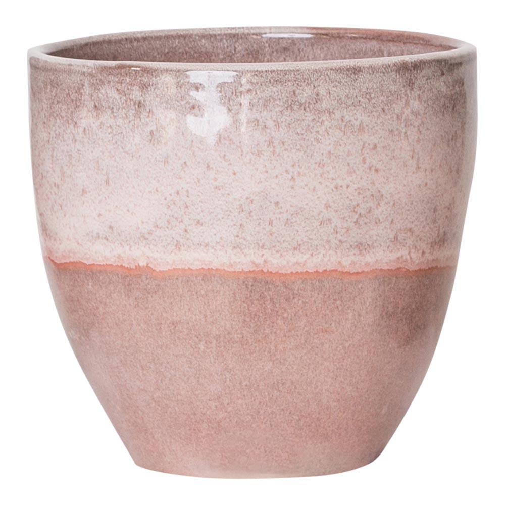 Kacie Pink glazed terracotta pot bombey high M