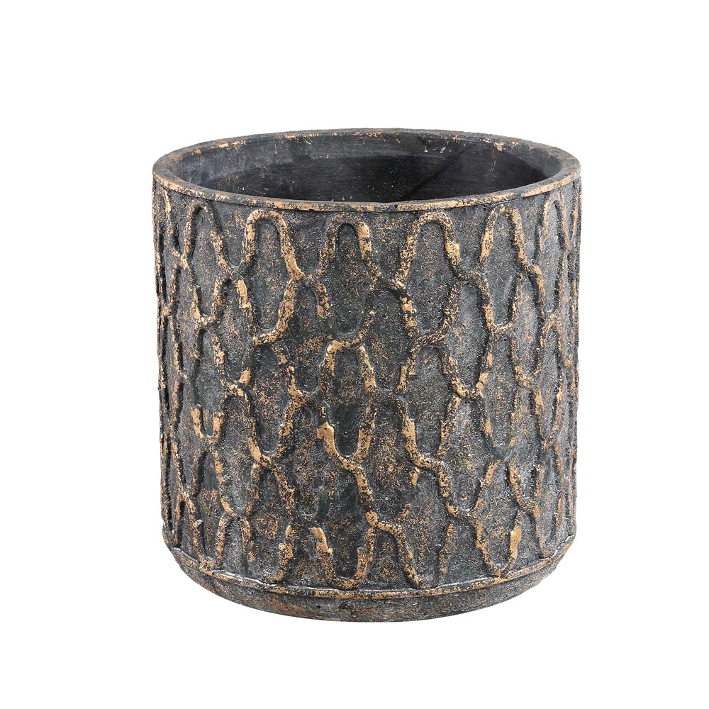 Jarra Gold cement pot with antique pattern XL