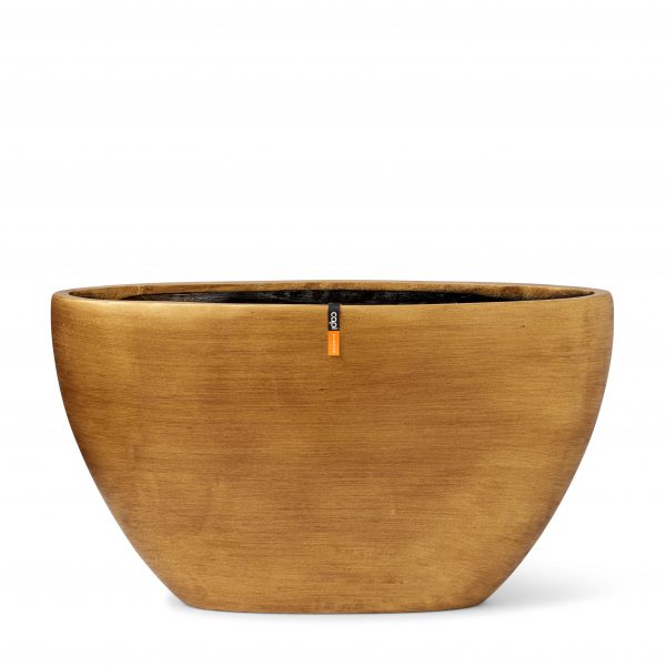 Planter oval Retro 15.6L / 59x14x34 gold image